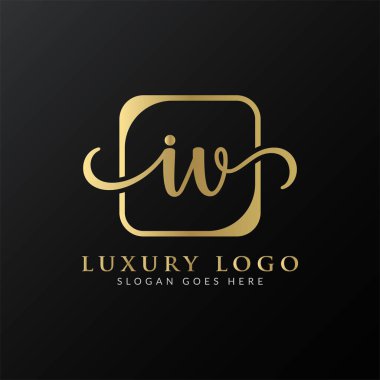 İlk IV harfli Logo Tasarım Şablonu. Soyut Lüks Mektup IV Logo Tasarımı
