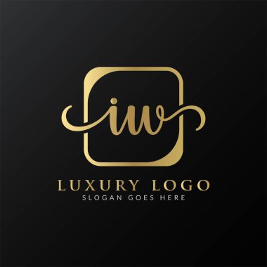 İlk IW harfi Logo Tasarım Şablonu. Soyut Lüks Mektup IW logo Tasarımı