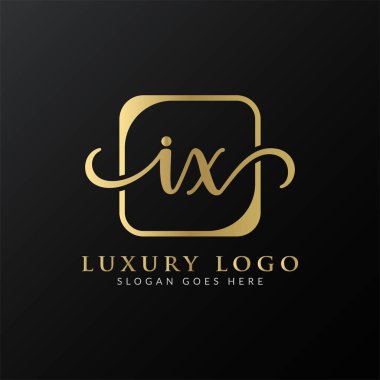 İlk IX harfi Logo Tasarım Şablonu. Soyut Lüks Mektup IX logo Tasarımı