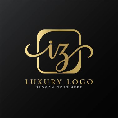 İlk İZ harfi Logo Tasarım Şablonu. Soyut Lüks Mektup IZ logo Tasarımı