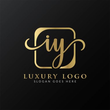 İlk IY harfi Logo Tasarım Şablonu. Soyut Lüks Mektup IY logo Tasarımı