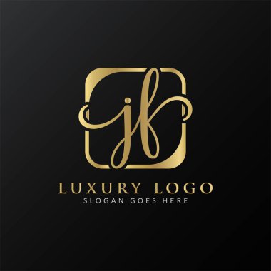 Yaratıcı harf JF Logo Tasarım Vektör Şablonu. İlk Lüks Mektup JF Logo Tasarımı