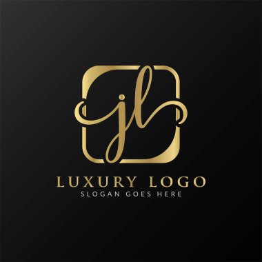 Yaratıcı harf JL Logo Tasarım Vektör Şablonu. İlk Lüks Mektup JL Logo Tasarımı