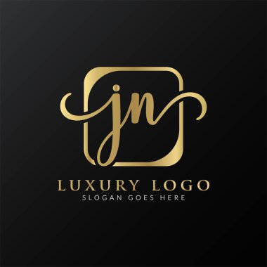 Yaratıcı harf JN Logo Tasarım Vektör Şablonu. İlk Lüks Mektup JN Logo Tasarımı