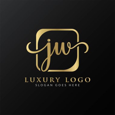 Yaratıcı harf JW Logo Tasarım Vektör Şablonu. İlk Lüks Mektup JW Logo Tasarımı