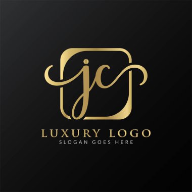 Yaratıcı harf JC Logo Tasarım Vektör Şablonu. İlk Lüks Mektup JC Logo Tasarımı