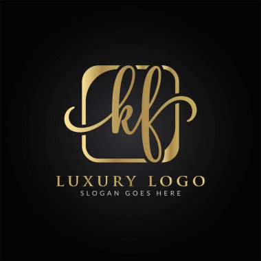 Bağlı Harf KF Logo Tasarım Şablonu. Yaratıcı Soyut KF Logo Tasarım Vektörü İllüstrasyonu
