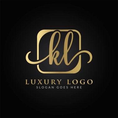 Bağlı Harf KL Logo Tasarım Şablonu. Yaratıcı Soyut KL Lüks Logo Tasarım Vektörü İllüstrasyonu
