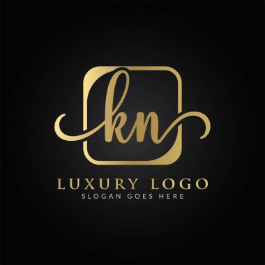 Bağlı Harf KN Logo Tasarım Şablonu. Yaratıcı Soyut KN Lüks Logo Tasarım Vektörü İllüstrasyonu