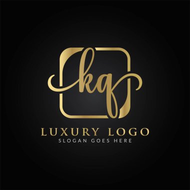 Bağlı Harf KQ Logo Tasarım Şablonu. Yaratıcı Soyut KQ Logosu Tasarım Vektörü İllüstrasyonu