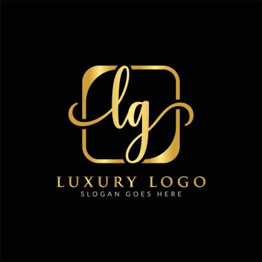 İlk LG harfi Logo Tasarım Şablonu. Lüks Mektup LG logo tasarımı