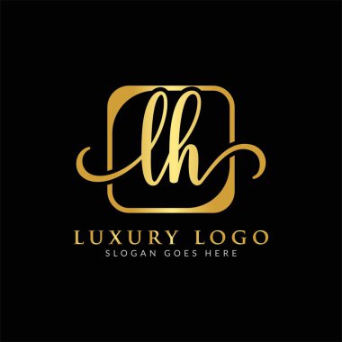 İlk LH harfi Logo Tasarım Şablonu. Lüks Mektup LH logo tasarımı