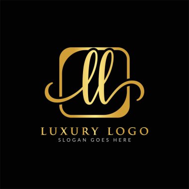 Başlangıç LL harfi Logo Tasarım Şablonu. Lüks Mektup II logo Tasarımı
