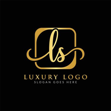 İlk LS harfi Logo Tasarım Şablonu. Lüks Mektup LS logo tasarımı