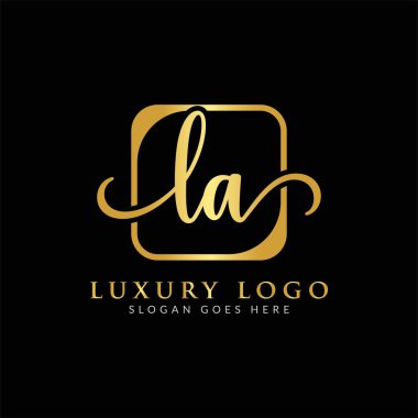 Baş harf Logo Tasarım Şablonu. Lüks Mektup Los Angeles logo tasarımı