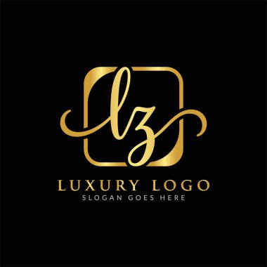 İlk LZ harfi Logo Tasarım Şablonu. Lüks Mektup LZ logo tasarımı
