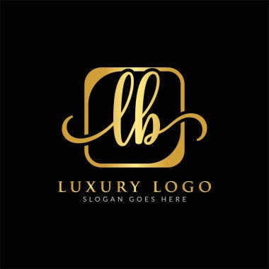 İlk LB harfi Logo Tasarım Şablonu. Lüks Mektup LB logo tasarımı