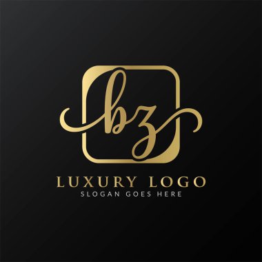 İlk BZ Harf Logosu Modern Typography Vector Şablonu. Yaratıcı Lüks Mektup BZ Logo Vektörü.