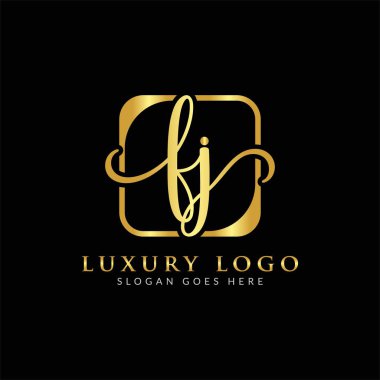 Yaratıcı modern iş tipografi vektör şablonlu ilk FJ Harf Logosu. Yaratıcı Harf FJ Logo Vektörü