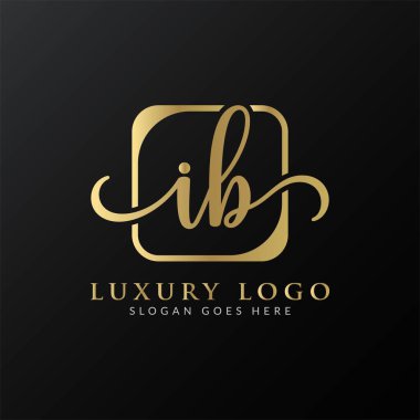 İlk IB harfi Logo Tasarım Şablonu. Soyut Lüks Mektup IB logo Tasarımı