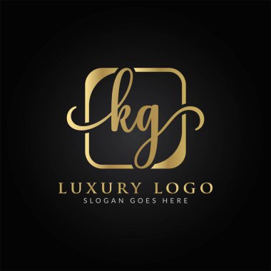 Bağlı Harf KG Logo Tasarım Şablonu. Yaratıcı Soyut KG Lüks Logo Tasarım Vektörü İllüstrasyonu
