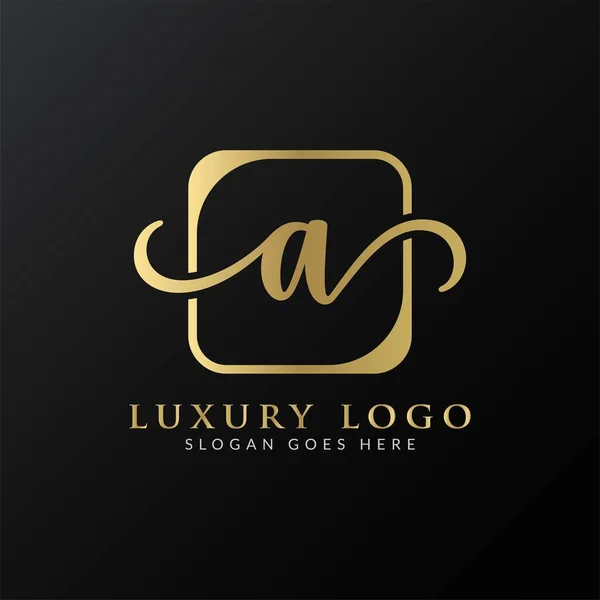 Una Lettera Iniziale Logo Design Vector Template Astratto Lettera Lusso — Vettoriale Stock