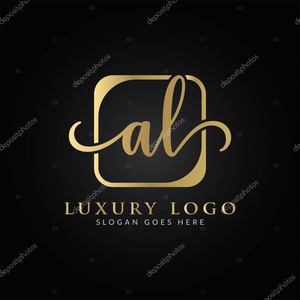 Initial AL letter Logo Design vector Template. Creative Luxury Letter AL Logo Design