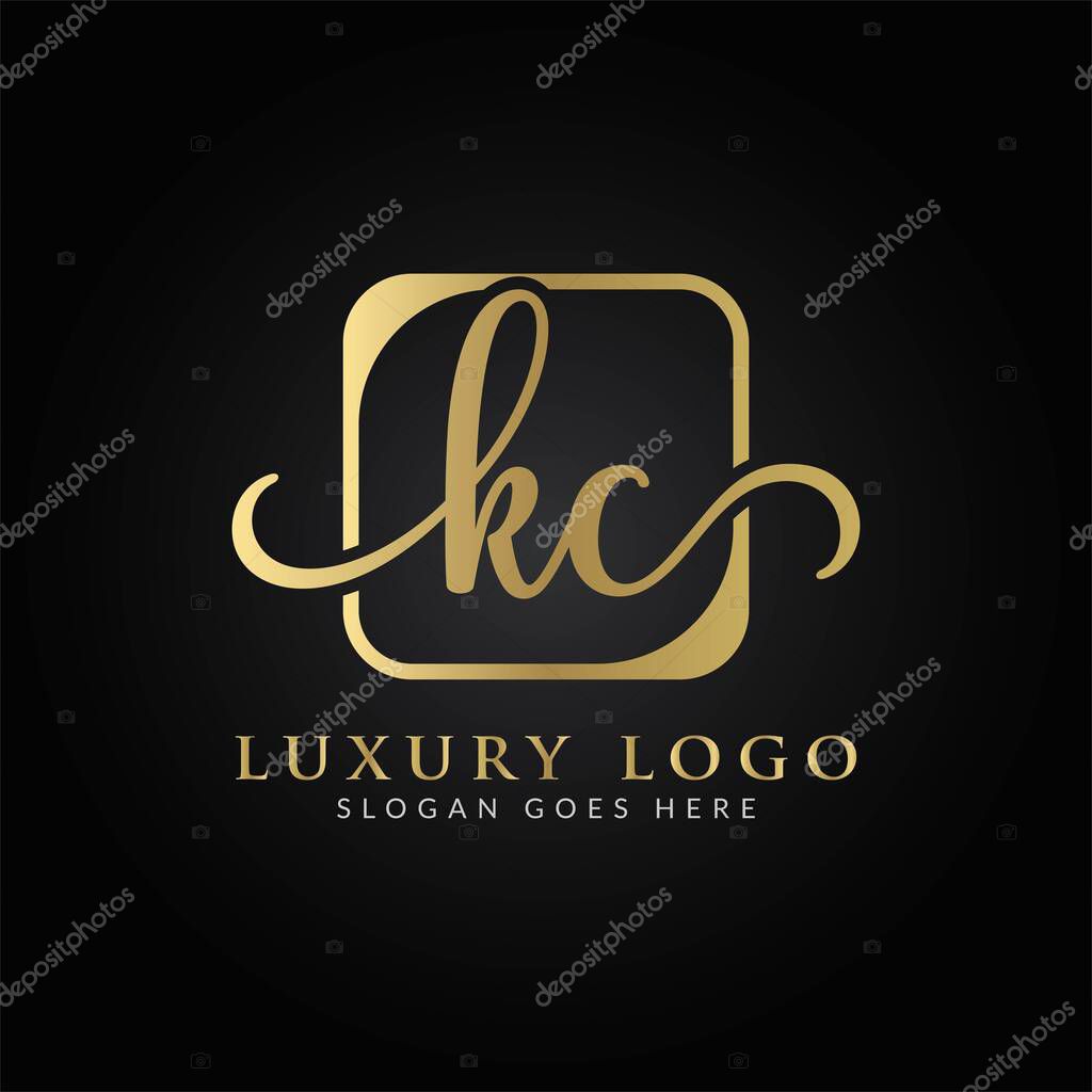 Linked Letter KC Logo Design vector Template. Creative Abstract KC Luxury Logo Design Vector Illustration