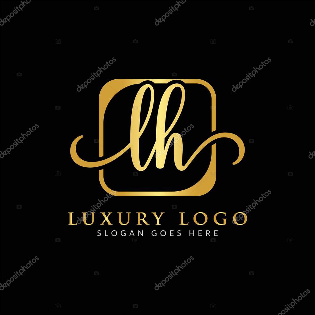 Initial LH letter Logo Design vector Template. Luxury Letter LH logo Design