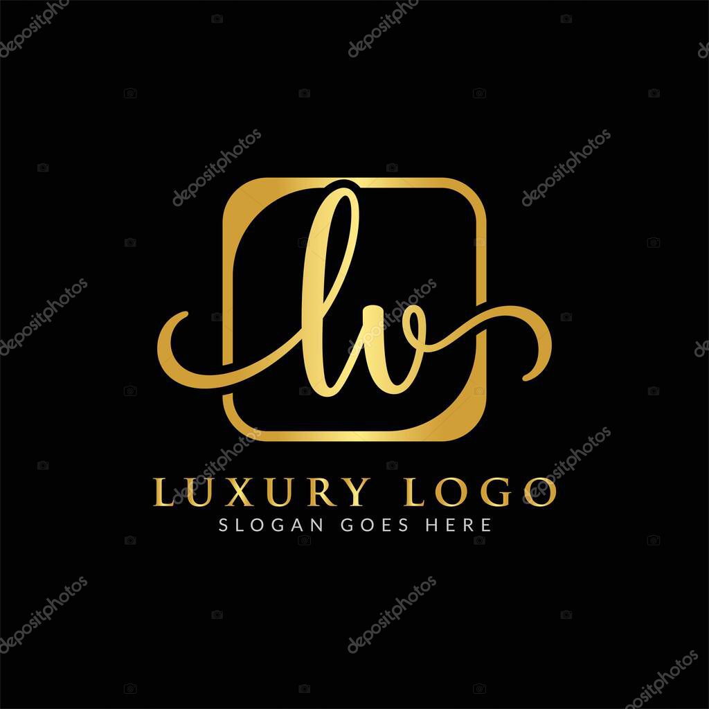 Initial LV letter Logo Design vector Template. Luxury Letter LV logo Design