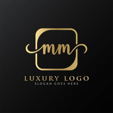 İlk MM harfi Logo Tasarım Şablonu. Lüks Mektup MM logo Tasarımı