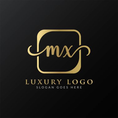 İlk MX harfi Logo Tasarım Şablonu. Lüks Mektup MX logo Tasarımı