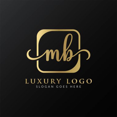 İlk MB harfi Logo Tasarım Şablonu. Lüks Mektup MB logo Tasarımı