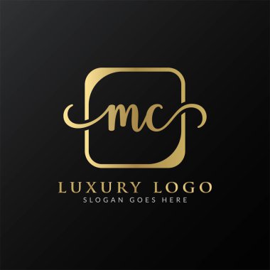 İlk MC harfi Logo Tasarım Şablonu. Lüks Mektup MC logo Tasarımı