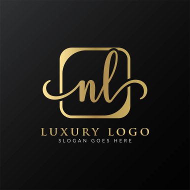 İlk Harf NL Logo Tasarım Vektör Şablonu. NL Harf Logo Tasarımı