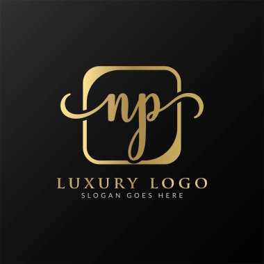 İlk Harf NP Logo Tasarım Vektör Şablonu. NP Harf Logosu Tasarımı