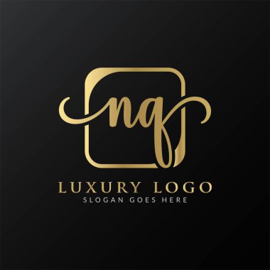 İlk Harf NQ Logo Tasarım Vektör Şablonu. NQ Harfi Logo Tasarımı