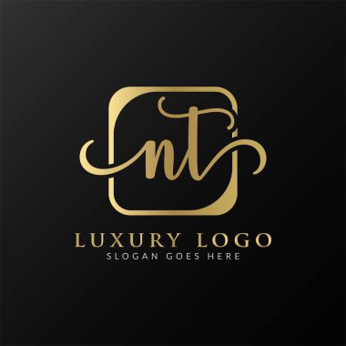 İlk Harf NT Logo Tasarım Vektör Şablonu. NT Harf Logosu Tasarımı
