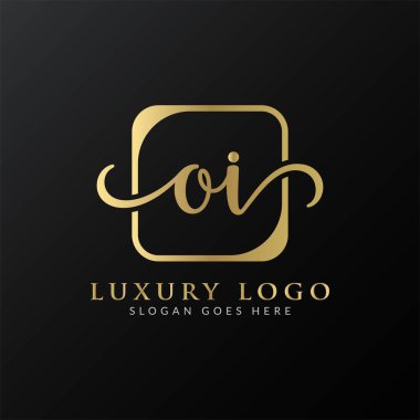 İlk Basit Harf OI Logo Tasarım Vektör Şablonu. Soyut Lüks OI Harf Logosu Tasarımı
