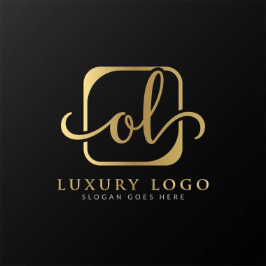 İlk Basit Harf OL Logo Tasarım Vektör Şablonu. Soyut Lüks OL Harf Logosu Tasarımı