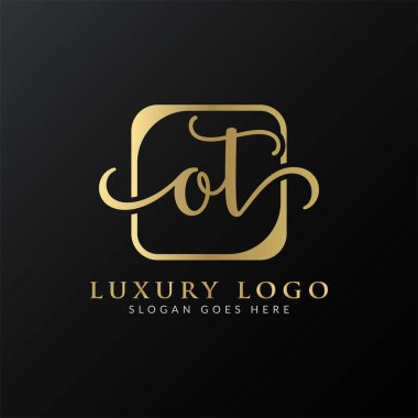 İlk Basit Harf OT Logo Tasarım Vektör Şablonu. Soyut Lüks OT Harf Logosu Tasarımı