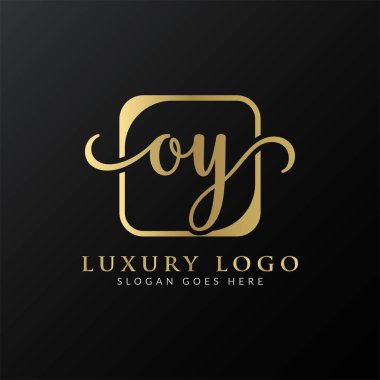 İlk Basit Harf OY Logo Tasarım Vektör Şablonu. Soyut Lüks Mektup Logosu Tasarımı