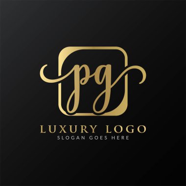 İlk PG Harf Logosu Tasarımı Modern Typography Vector Şablonu. Yaratıcı Lüks PG Logo Vektörü.