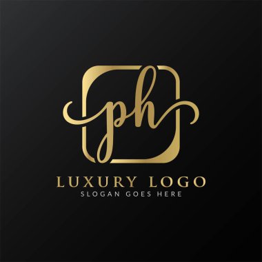 İlk PH Harf Logosu Tasarımı Modern Typography Vector Şablonu. Yaratıcı Lüks PH Logo Vektörü.
