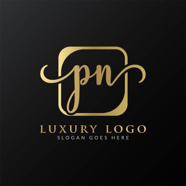 İlk PN Harf Logosu Tasarımı Modern Typography Vector Şablonu. Yaratıcı Lüks PN Logo Vektörü.