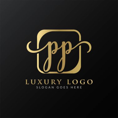 İlk PP Harf Logosu Tasarımı Modern Typography Vector Şablonu. Yaratıcı Lüks PP Logo Vektörü.
