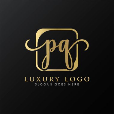 İlk PQ Harf Logosu Tasarımı Modern Typography Vector Şablonu. Yaratıcı Lüks PQ Logo Vektörü.