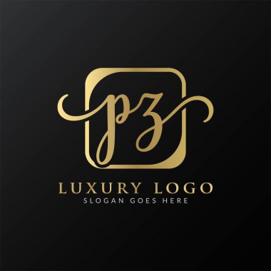İlk PZ Harf Logosu Tasarımı Modern Typography Vector Şablonu. Yaratıcı Lüks PZ Logo Vektörü.