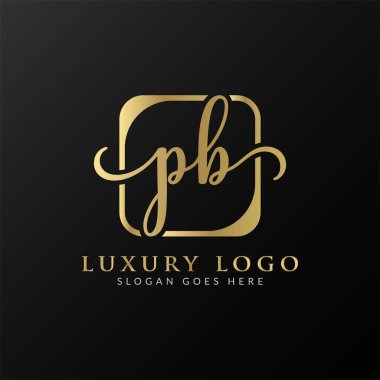 İlk PB Harf Logosu Tasarımı Modern Typography Vector Şablonu. Yaratıcı Lüks PB Logo Vektörü.
