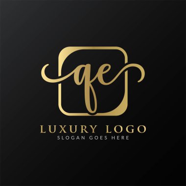 Baş harf QE Logo Tasarım Vektör Şablonu. Modern Lüks QE Mektup Logosu Tasarımı